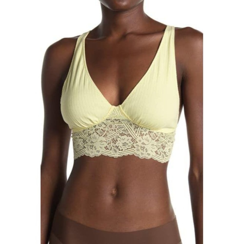 Free People Teagan Lace Trim Bralette L Daybreak